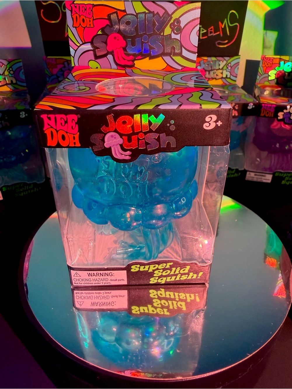 Needoh 3 PK Jellysquish BUNDLE - Glitter PURPLE + BLUE + PINK - Picture 14 of 15